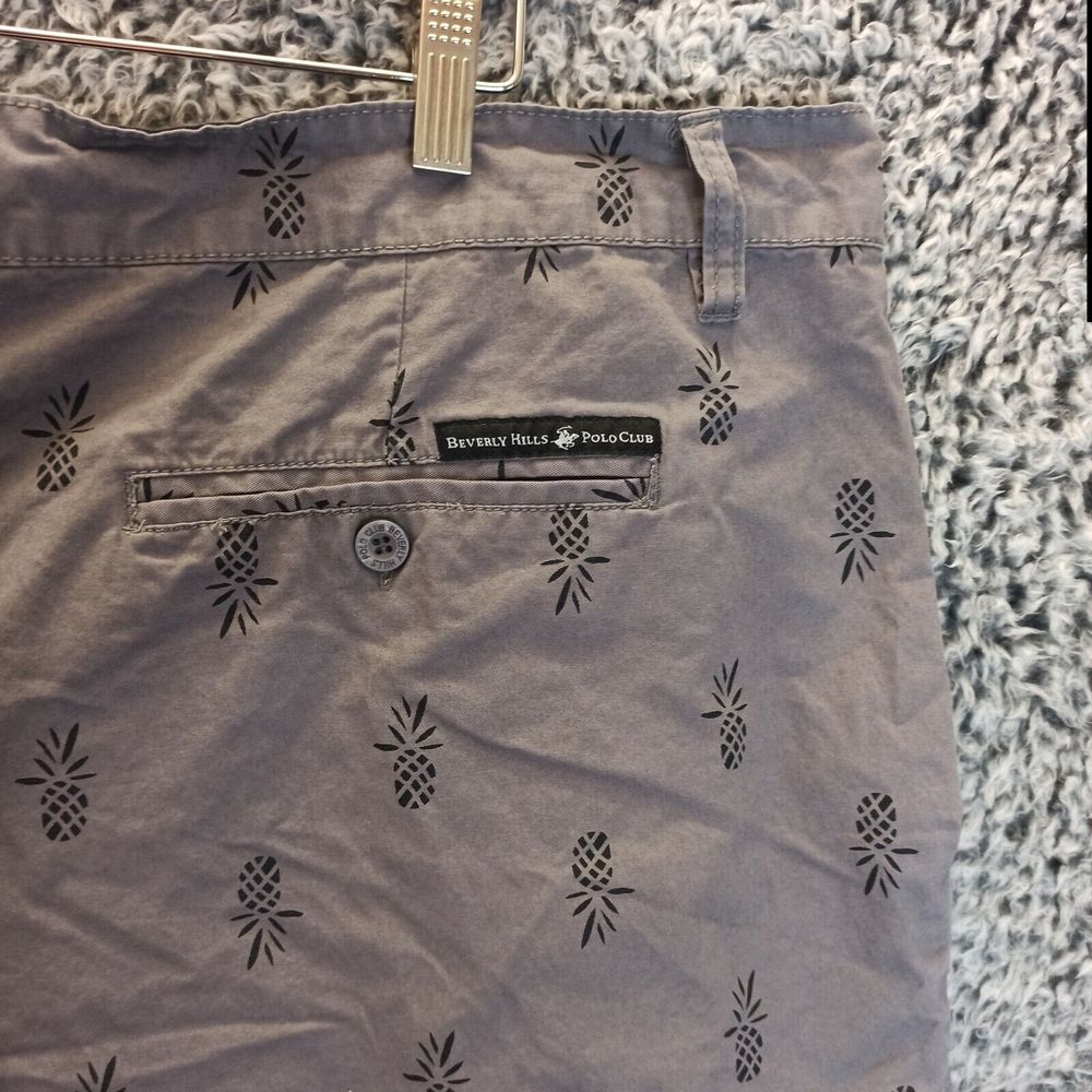 Polo Club Beverly Hills Short Adult 48 Gray Pineapple Print Pockets Men - Picture 9 of 9